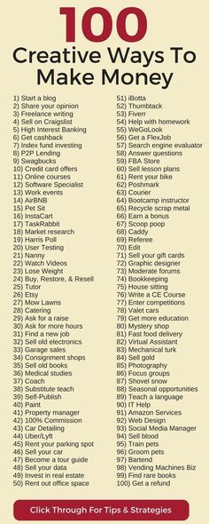 the 100 creative ways to make money