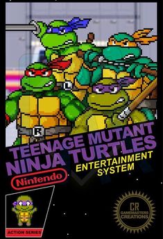 an advertisement for the nintendo game teenage mutant ninja turtles