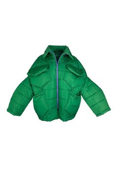 Unisex quilted jacket "Lupinus Green" features a round shoulder and oversized fit for a relaxed, comfortable feel. It's made from lightweight, wrinkle-free polyester and has large pockets, windproof, and water repellent properties. The soft, bold shape makes it a statement piece, and the hypoallergenic synthetic padding adds warmth without compromising style.Size Guide:ONE SIZE (fits to XS-XL)Collar - 51 cmWides middle line - 170 cmBottom line - 140 cmSleeve ends - 57 cmLength from the neckline Urban Oversized Nylon Puffer Jacket, Oversized Nylon Puffer Jacket For Streetwear, Sporty Quilted Outerwear For Streetwear, Functional Puffer Outerwear In Solid Color, Oversized Nylon Puffer Jacket, Functional Solid Puffer Outerwear, Oversized Nylon Puffer Jacket With Pockets, Oversized Nylon Puffer Jacket Casual, Oversized Quilted Outerwear For Cold Weather