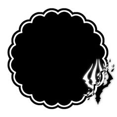 a black and white silhouette of a woman's face with an ornate frame around it