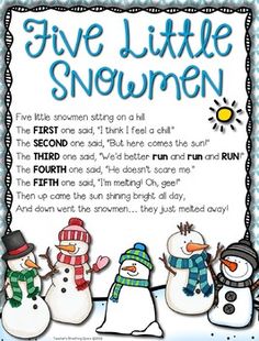 the five little snowmen poem