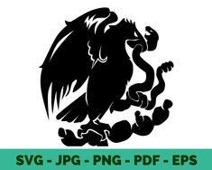 a black and white image of an eagle with the words svg - jpng png