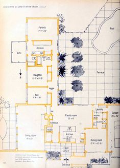 an old house with plans and pictures on the floor plan for it's front yard