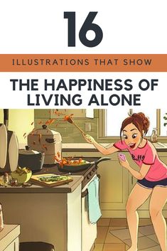 happiness of living alone, benefits of living alone, hilarious living alone experiences, illustrations showing living alone Living Alone Tips, Stay Alone, Small Joys, Happy Alone, Relationship Psychology, Neuer Job, Joy Of Living, Independent Living, Living Alone