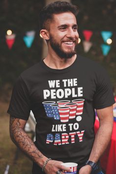 4th Of July Outfits For Women Party, 4th Of July Shirts Funny, Fourth Of July Shirts For Men

Grab this funny Beer Pong American Flag tee with We The People Like To Party as a present for your patriotic drinking buddy for the 4th of July party! Wear this July Fourth outfit at a BBQ, picnic, firework or parade of Independence or Memorial Day! 45th Birthday Gifts, Free Time Activities, 46th Birthday, Souvenir Jewelry, Birthday Presents For Him, 45th Birthday