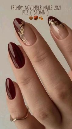 Kutek Disney, Wine Nails, Maroon Nails, Smink Inspiration, Gold Nail, Her Nails, Classy Acrylic Nails, Funky Nails