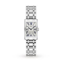 Longines DolceVita 20mm Stainless Steel Ladies Watch L52554716 Sports Watches Women, Longines Watch, Ladies Watch, Sport Watches, Stainless Steel Watch, Luxury Watch, Watch Brands, Stainless Steel Bracelet, Quartz Movement