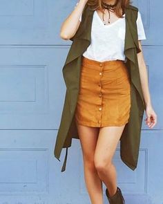 Faux Leather Buttoned Front Skirt Bohemian Chic Fashion, Button Front Skirt, Womens Style, Cute Skirt, Boho Luxe, Unique Boutique, Boho Hairstyles, Cute Skirts, Dress With Cardigan