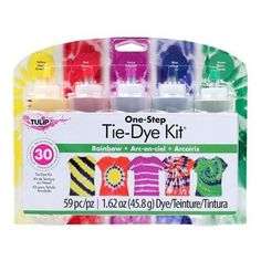 the tie dye kit is packed with different colors and designs for each individual to use