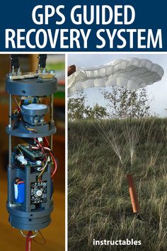 the gps guided recovery system is shown in this collage with an image of a parachute