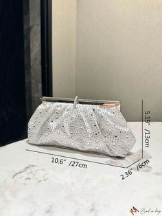 Bird in Bag - Evening Elegance Clutch with Rhinestone Accents Elegant Party Bags With Rhinestone Rivets, Elegant Evening Bags With Rhinestone Rivets, Elegant Sparkling Bag, Chain Pattern, Evening Handbag, Writing Numbers, Diy Supplies, Bird In Bag, Printed Bags