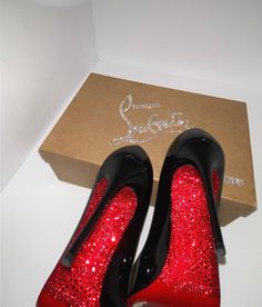 Glamorous Heels With Red Sole And Round Toe, Walking Up The Stairs, Red Louboutin, Christian Louboutin Heels