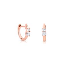 Design A classic gold huggie with 2 graduating diamonds. Details & Dimensions - 0.25 carats (pair) Classic Rose Gold Huggie Earrings With Single Cut Diamonds, Wedding Huggie Earrings With Single Diamond, Classic Rose Gold Huggie Earrings With Brilliant Cut, Classic Rose Gold Huggie Earrings For Anniversary, Classic Rose Gold Diamond Huggie Earrings, Rose Gold Huggie Earrings For Wedding, Rose Gold Huggie Earrings With Diamond Accents For Wedding, Classic Rose Gold Huggie Diamond Earrings, Classic Rose Gold Huggie Earrings For Wedding