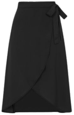 Elegant Black Skirt With Tie Waist, Relaxed Fit High-low Hem Skirt For Work, Relaxed High-low Hem Skirt For Workwear, Flowy Wrap Skirt With Tie Waist, Relaxed Midi Wrap Skirt With Tie Waist, Silk Wrap Skirt, Silk Wrap, Fashion Jewellery, Independent Designers Fashion