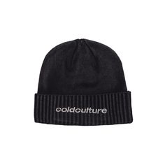 Classic fit flat knit beanie with Cold stars logo on front. 100% Acrylic. Black Knitted Hat For Streetwear, Trendy Black Outdoor Beanie, Black Beanie For Winter, Black Cotton Knitted Beanie, Casual Embroidered Logo Beanie For Winter, Trendy Black Beanie For Cold Weather, Casual Beanie With Embroidered Logo For Winter, Warm Black Cotton Beanie, Urban Black Beanie For Streetwear