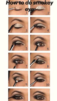 Smokey Eye Easy, Smokey Eye Makeup Look, Make Up Foundation, Makeup Tutorial Eyeshadow, Eye Makeup Steps