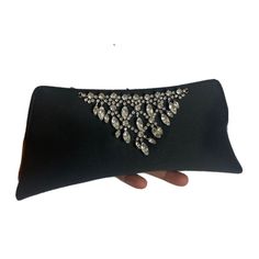 Valerie Stevens Black Clutch Purse Bag Rhinestones Crossbody Strap Nwot Please Feel Free To Ask Any Questions About This Item Or Please Make An Offer. Fast Shipping! Next Business Day Shipping!!! Check Out My Closet Formal Bag, Prom Clutch, Sequin Handbag, Clutch Purse Black, Clutch Purse Evening, Beaded Evening Bags, Gold Bag, Satin Bags, Black Clutch