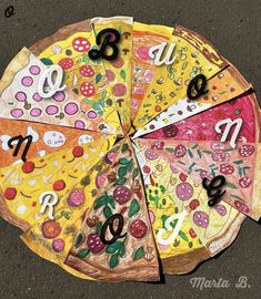 a colorful paper plate with numbers on it