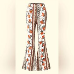 Boho Pants, Women's Patchwork Print High Rise High Stretch Flared Leggings Xl14 Size Labeled On Item Is 'Xxl', Same As Us '14' Y Waist Size: 33.9in Hip Size: 44.5in Bottom Length: 41in Product Details Material:Polyester Style:Street Care Instructions: Machine Washable, No Dry Clean Seasons:Spring/Summer/Fall Type:Flare Leg Fabric:High Stretch Sheer:No Patterned:Random Print Details:None Printing Type:Random Printing Composition:100% Polyester Weaving Method: Knit Fabric Item Id:Ta18668 White Floral Print Trousers, White Printed Ankle-length Bottoms, White Printed Ankle-length Pants, White Printed Wide Leg Pants, Ankle-length Printed White Pants, Non-stretch White Pants With Floral Print, White High-waisted Pants With Floral Print, Non-stretch White Floral Print Pants, White Non-stretch Floral Print Pants