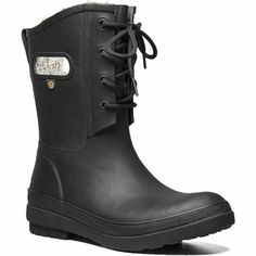 BOGS FOOTWEAR Roderer Shoe Center Lace Boots Black, Polluted Water, Black Lace Boots, Paris Runway, Womens Bogs, Pouring Rain, Hiking Shoes Women, Womens Rain Boots, Muck Boots