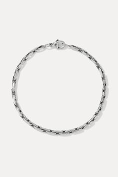 More than just a bracelet, the Vance in oxidized sterling silver is a striking expression of masculine elegance. Elevate your wrist game with this bracelet that seamlessly transitions from casual to formal. Oxidized sterling silver 3.2mm swage link chain Classic Adjustable Oxidized Sterling Silver Bracelet, Classic Metal Bracelets With Oxidized Finish, Classic Adjustable Oxidized Chain Bracelet, Adjustable Oxidized Chain Bracelet Classic Style, Classic Sterling Silver Bracelet With Oxidized Finish, Classic Oxidized Sterling Silver Bracelet As A Gift, Classic Oxidized Sterling Silver Bracelet, Timeless Everyday Bracelet With Sterling Silver Clasp, Everyday Sterling Silver Bracelets With Stainless Steel Clasp