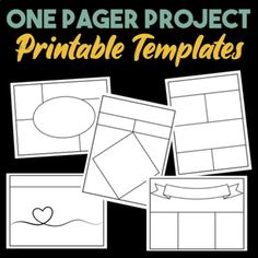 the one page project printable templates for kids to use on their own projects