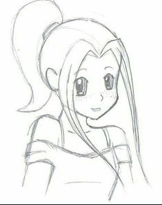 a drawing of a girl with long hair