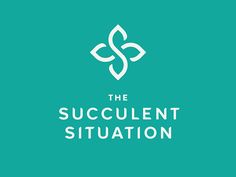 the succulent situation logo on a teal green background with white letters and leaves