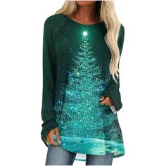 Patlollav Womens Fashion Long Sleeve Round Neck Tops Loose Blouse Print Shirts Color/Size: Green/XXL Gender: Women/Female/Girl It is made of high quality materials, durable enought for your daily wearing. I am sure you will like it! If you have any questions about this products, please feel free to contact us. We will contact you within 24 hours to provide you with a better solution. KEY: Womens fall fashion 2022, Christmas gifts, Womens plus size clearance, My orders Color: Beige.  Age Group: a 2022 Christmas Gifts, Christmas Party Tops, Tops Stylish, 2022 Christmas, Female Girl, Loose Blouse, Round Neck Tops, Autumn Fashion Women, Casual Blouse