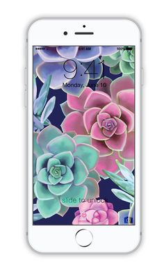 an iphone with flowers on the screen