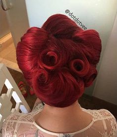 Victory Rolls Updo Victory Rolls Updo, Retro Updo, Wedding Red