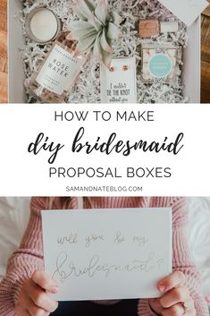 a bridesmaid's personal box with the words how to make diy bridesma