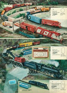 Eaton Christmas Catalog Kitchy Christmas, Extreme Cheapskates, Model Trains Ho Scale, Garden Trains, 1960s Toys, Toy Trains Set, Ho Scale Trains, Vintage Hot Wheels, Model Train Sets