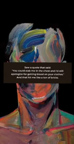 an abstract painting with a quote on it