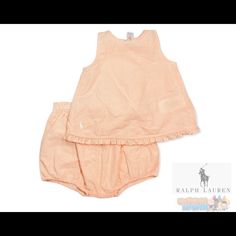 2 Piece Pink Peach Cotton Sets For Summer, Summer Cotton Peach Sets, Summer Peach Cotton Sets, Peach Cotton Sets For Spring, Ralph Lauren Pink Top For Spring, Ralph Lauren Pink Spring Top, Spring Peach Cotton Sets, Cute Ralph Lauren Summer Tops, Cute Summer Tops By Ralph Lauren