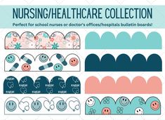 the nursing healthcare collection is designed to look like it's made out of paper