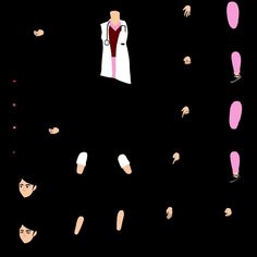 an animated image of a doctor's lab coat and other medical items floating in the air