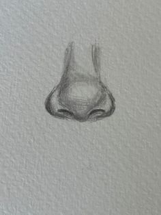 a black and white drawing of a nose