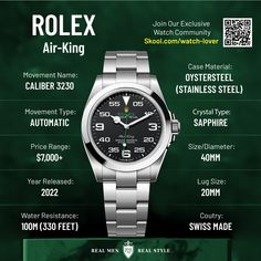 Thinking of adding a classic timepiece to your collection? Explore the timeless appeal of the Rolex Air-King. Is it worth the investment? Discover the pros and cons in our latest blog post. Watch Types, Best Starters, Air King, Rolex Air King, Watch Lover, Real Man, Pros And Cons