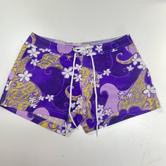 Vintage 90s 2000s Op Ocean Pacific Women’s Swim Shorts Board Shorts New Purple Size 5 Y2k Women’s Board Shorts Surf Shorts By Ocean Pacific In A Tropical Purple And Yellow Print. Never Worn. Tie And Hook & Loop Closure. Pockets. 100% Cotton. Measurements As Shown. Mid-Rise. Model Is Wearing The Size 9. (She’s A Size 8 And Wears A 28”-29” Waist Pant) Shipped Fast From A Smoke Free, Pet Free Home! Feel Free To Ask Questions Or Make An Offer :) Sku: Gw2 Beach Travel Vacation Summer Swim Swimsuit Sw Fitted Multicolor Y2k Bottoms, 90s Inspired Fitted Short Bottoms, Yellow Relaxed Fit Bottoms For Beach Season, Fitted Yellow Beachwear Shorts, Y2k Style Yellow Summer Bottoms, Yellow Y2k Style Summer Bottoms, Retro Short Beach Bottoms, Retro Short Bottoms For Beach Season, Retro Beach Bottoms With Built-in Shorts