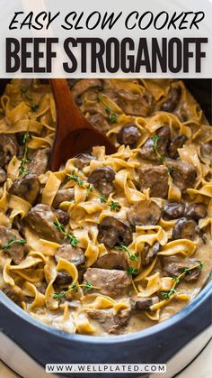 an easy slow cooker beef stroganoni recipe