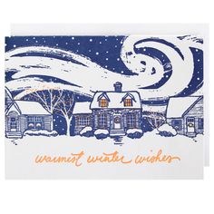 Snow-Covered Home Holiday Card Print Christmas Card, Snowy Night, Winter Wishes, Happy Holiday Cards, Christmas Card Inspiration, Holiday Design Card, Holiday Postcards, Encouragement Cards, Winter Cards