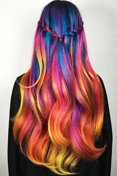 Guy Tang Hair, Oil Slick Hair, Flame Hair, Lavender Hair Colors, Fire Hair, Bold Hair Color, Rainbow Hair Color, Colourful Hair, Multi Colored Hair