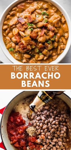 the best ever borracho beans in a white bowl