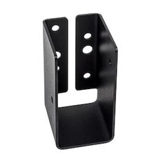 a black metal holder with two holes on the front and one hole in the back