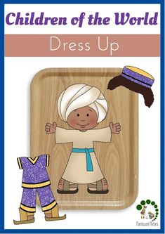 the children of the world dress up game is shown with an image of a child wearing a