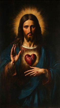 Portrait of the Sacred Heart of Jesus painting portrait sacred. | free image by rawpixel.com / MEANISM Sacred Heart Of Jesus Wallpaper, Sacred Heart Wallpaper, Catholic Wallpaper Iphone, Sacred Heart Painting, Sacred Heart Of Jesus Art, Jesus Wallpaper Aesthetic, Merry Christmas Jesus, Jesus Sacred Heart