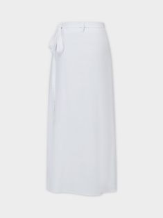 Achieve effortless style with our Linen Wrap Skirt-White. The wrap design adds an elegant touch, while the crisp white color is perfect for any occasion. Chic White Maxi Skirt For The Beach, Chic White Maxi Skirt For Beach, Elegant White Maxi Skirt For Beach, White Chic Flowy Wrap Skirt, White Plain Bottoms For Summer, Plain White Summer Bottoms, Elegant White Wrap Skirt For Spring, White Maxi Skirt For Summer Daywear, Chic White Maxi Skirt For Daywear