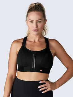 Flex Sports Bra™ - Black - SHEFIT Best Sports Bras, Front Zip Sports Bra, Lounge Bra, High Impact Sports Bra, Poly Mailer, Everyday Bra, Black Sports Bra, Sports Bra Sizing, Sports Bras