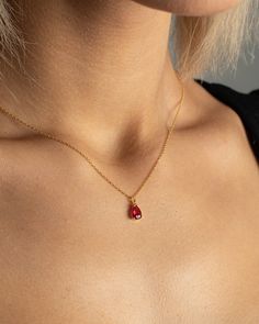 💎 Complete your elegance with the tiny ruby necklace. 💎 Dainty Ruby Necklace is suitable for everyday use. You can combine it with your other necklaces. 💎 If you want as a chooker, choose 12-14 inches. If you have a special chain length feel free to contact me. 💎 It is also great as a special gift to your loved ones. We do gift wrapping for you. If you have a note, we write it. 💎TECHNICAL INFORMATION💎 - Pendant heigh:10 mm - Pendant width: 5 mm - Chain length: 12-14-16-18-20-22-24 -26 inch Dainty Ruby Jewelry, Red Ruby Birthstone Necklaces, Red Ruby Birthstone Necklace, Ruby Birthstone Necklace As Gift, Minimalist Red Gemstone Birthstone Necklace, Red Dainty Birthstone Necklace, Dainty Red Birthstone Necklace, Red Ruby Birthstone Necklace Gift, Ruby Necklace With Delicate Chain For Gift